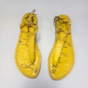 Sam Edelman Gigi Yellow T-Strap Sandals Size 7.5
